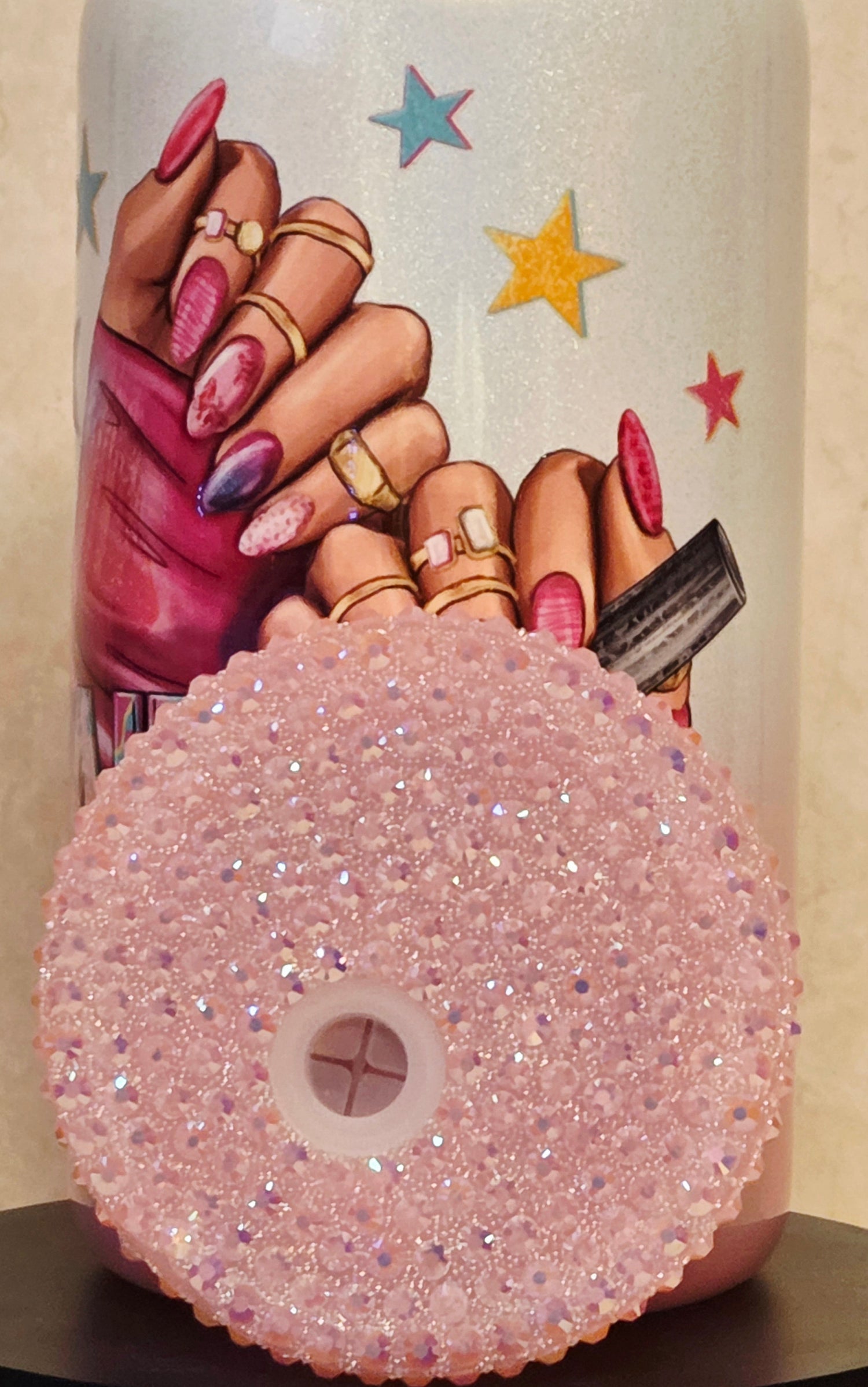 16oz Glitter Glass Tumblers